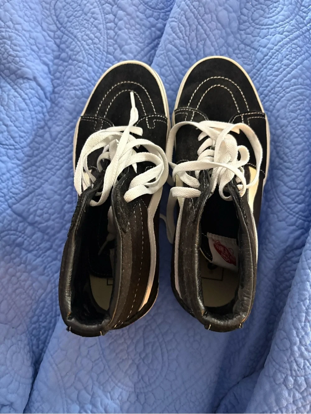 Black High-Top Van’s Sneakers with White Stripe